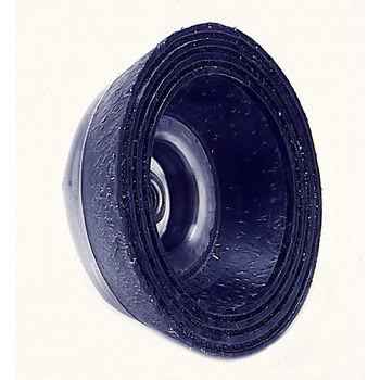 Weiler Polyflex Acero Cepillo de copa - Accesorio Eje roscado - Diámetro 6 pulg. - Agujero Central UNC de 5/8-11 - Diámetro de la cerda 0.020 pulg. - Tipo de elastómero: negro para trabajo súperpesado - 35760