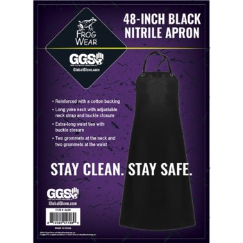 Global Glove Delantal/mandil resistente a productos químicos A48B - Universal - 48 pulg. - Negro - a48b 48in