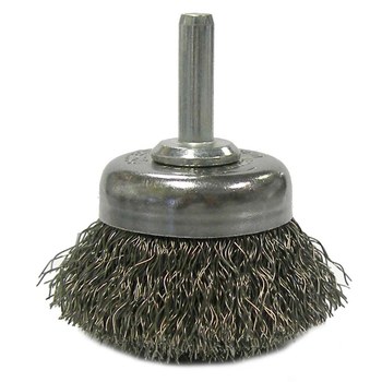 Weiler Acero Cepillo de copa - Accesorio Vástago sin rosca - Diámetro 1-3/4 pulg. - Diámetro de la cerda 0.006 pulg. - 14300