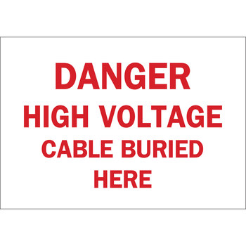 Imágen de Brady B-401 Poliesterino de alto impacto Rectángulo Blanco Inglés Cartel de cable o línea enterrada 22569 (Imagen principal del producto)