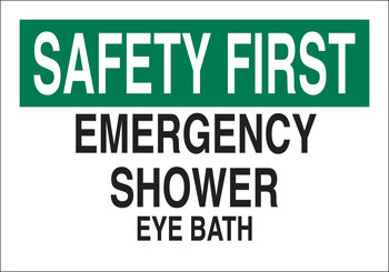 Imágen de Brady B-120 Poliéster reforzado con fibra de vidrio Rectángulo Blanco Inglés Cartel de lavado de ojos y ducha 73455 (Imagen principal del producto)