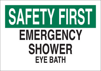 Imágen de Brady B-555 Aluminio Rectángulo Blanco Inglés Cartel de lavado de ojos y ducha 43151 (Imagen principal del producto)