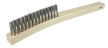 Weiler Acero inoxidable Cepillo de alambre de mano - 2.45 pulg. ancho x 13.7 pulg longitud - Diámetro de la cerda 0.012 pulg. - 44432