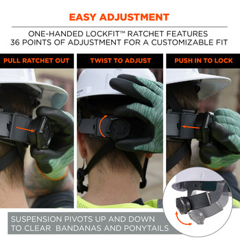 Ergodyne Skullerz 8902 Suspensión de repuesto para casco de seguridad 60581 - 6 puntos suspensión - Gris