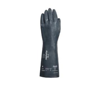 Ansell AlphaTec 53-002 Negro 8 Neopreno No compatible Guantes para manipulación de productos químicos - Grado Industrial - acabado Grabado en diamante - Longitud 15 pulg. - 076490-64539
