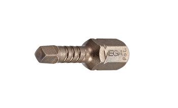 Vega Tools Impactech #1 Cuadrado Insertar Broca impulsora P125R1A - Acero S2 Modificado - 1 pulg. Longitud - Bronce Gunmetal acabado - 02110