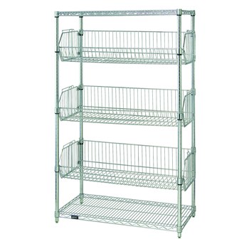 Imagen de Quantum Storage 2448BC6C Capacidad de 110 libras por cesta Cromo Acero al carbono Estantería de alambre (Imagen principal del producto)