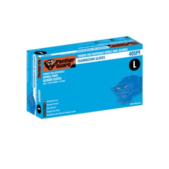 Global Glove Panther-Guard Azul XL Nitrilo/Vinilo Guantes desechables - Grado Salud - acabado Liso - Longitud 9.5 pulg. - 810033-29341