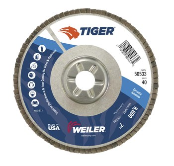 Weiler Tiger Tipo 29 - Zirconia - 7 pulg. - 40 - Grueso - 50533