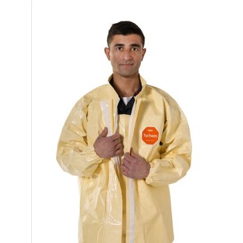 DuPont Tychem Conjunto de overol (tipo peto) y chamarra 6000 SFR FS750TLTMD000400 - tamaño Mediano - Tychem 6000 SFR - Tostado suave