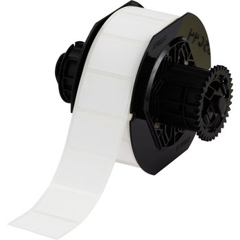 Brady B33-235-7425-AC Rollo de etiquetas troqueladas para impresoras - 1.5 pulg. x 1 pulg. - Polipropileno - Blanco - B-7425