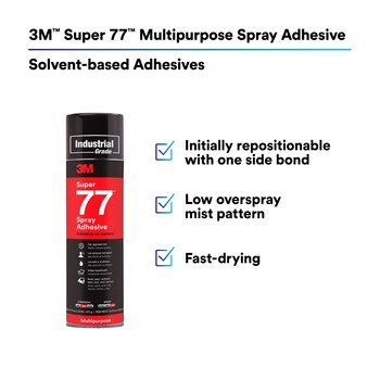 3M Super 77 Adhesivo en aerosol Transparente Aerosol 24 fl oz Lata de aerosol - 96315 - Peso neto 16.5 oz