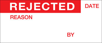 Imágen de Brady Rojo sobre blanco Escribible Poliéster WOX-1 Etiqueta de control de calidad (Imagen principal del producto)