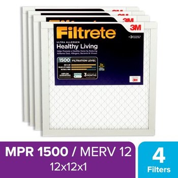 3M Filtrete 2010-4 MERV 12, 1500 MPR Filtros de aire - 02010