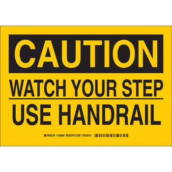 Imágen de Brady B-401 Poliesterino de alto impacto Rectángulo Amarillo Inglés Cartel de sensibilización de seguridad 129082 (Imagen principal del producto)