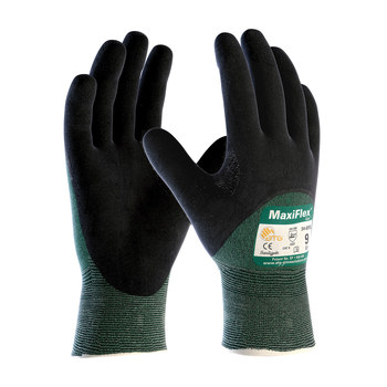 PIP ATG MaxiFlex Cortar 34-8753 Verde/Negro Extrapequeño Hilo/fibras Guantes resistentes a cortes y perforaciones - Longitud 8 pulg. - 616314-56397