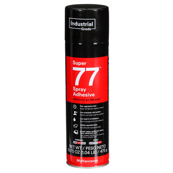 3M Super 77 Multipurpose Spray Adhesive Clear Aerosol 24 fl oz Aerosol Can - 21210 - 16.75 oz Net Weight