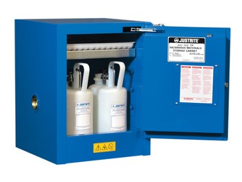 Justrite Sure-Grip EX Gabinete de almacenamiento de material peligroso 8604281 - 4 gal - Azul real - 16487