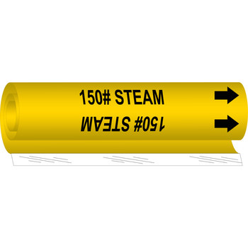 Imágen de Brady Negro sobre amarillo Poliéster Alta visibilidad 5614-II Marcador de tubería de envoltura (Imagen principal del producto)