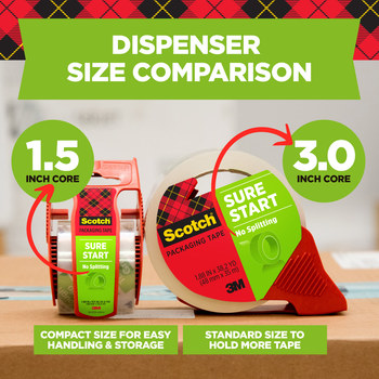 3M Scotch 3500-6 Transparente Cinta de sellado de cajas - 48 mm Anchura x 54.6 yd Longitud - 2.6 mil Espesor - 67671