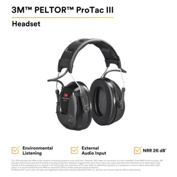 3M Peltor MT13H221A Negro Audífonos para escuchar solamente - 21 dB NRR - 054596-12322