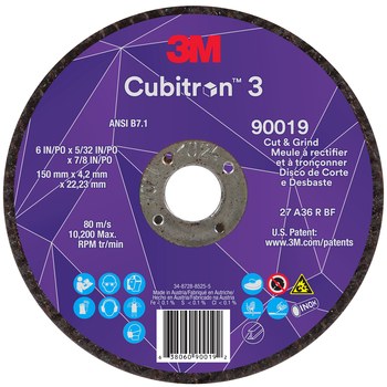 Imágen de 3M Cubitron 3 Disco de corte y rectificado 90019 (Imagen principal del producto)