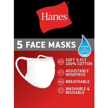 Hanes Blanco Universal Mascara facial - Bolsa de plástico - 194959-04800