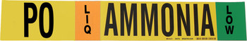 Imágen de Brady Negro/Verde/Naranja/Blanco sobre amarillo Vinilo 90478 Marcador de tubería autoadhesivo (Imagen principal del producto)