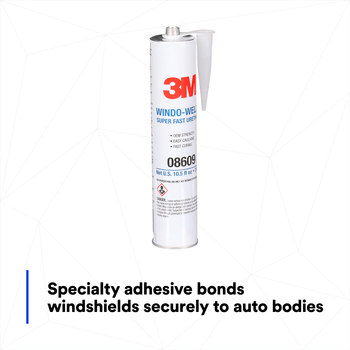 3M Window-Weld 08609 One-Part Black Urethane Adhesive - Paste 10.5 fl oz Cartridge
