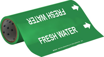 Imágen de Brady Blanco sobre verde Vinilo 15532 Marcador de tubería autoadhesivo (Imagen principal del producto)
