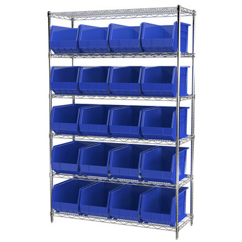 Imagen de Akro-mils AWS184830260 Akrobin 2000 lb Ajustable Azul Cromo Acero Abierto Ajustable Sistema de estantería fijo (Imagen principal del producto)
