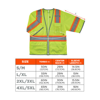 Ergodyne GloWear 8346Z Chaleco de alta visibilidad 24165 - tamaño Grande/XG - Poliéster - Lima - ANSI clase 3