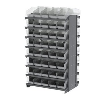Imagen de Akro-mils APRD010SC 800 lb Transparente Gris Revestido en polvo Acero 16 ga Doble cara Bastidor fijo (Imagen principal del producto)