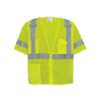 Global Glove FrogWear GLO-011 Chaleco de alta visibilidad GLO-011/LG - tamaño Grande - Poliéster - Lima de alta visibilidad - ANSI clase 3 (con mangas) - glo-011 lg