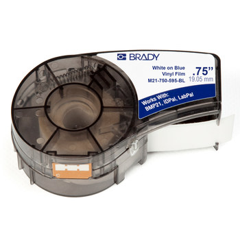 Imágen de Brady Blanco sobre azul Vinilo Transferencia térmica M21-750-595-BL Cartucho de etiquetas para impresora de transferencia térmica continua (Imagen principal del producto)