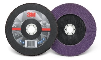 3M 769F Tipo 27 Recubierto Óxido de aluminio cerámico Disco de Aletas - Diámetro 7 pulg. - Agujero Central 7/8 pulg. - 05909