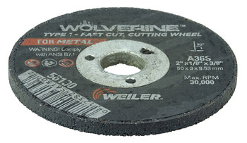 Weiler Wolverine Rueda de corte 56130 - Tipo 1 (recto) - 2 pulg. - Óxido de aluminio - 36 - S