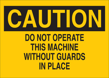 Imágen de Brady B-120 Poliéster reforzado con fibra de vidrio Rectángulo Amarillo Inglés Cartel de seguridad del equipo 70278 (Imagen principal del producto)