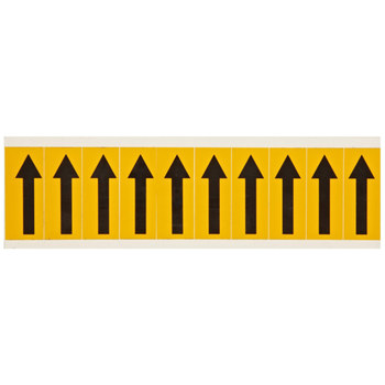Imágen de Brady 15 Series Negro sobre amarillo Interior/exterior Vinilo 15 Series Flecha 1534-ARO Etiqueta de marcado de flecha (Imagen principal del producto)
