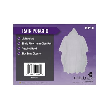Global Glove RCP810 Poncho de lluvia RCP810 - Universal - Transparente - rcp810
