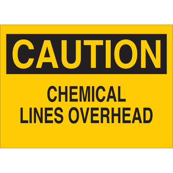 Imágen de Brady B-302 Poliéster Rectángulo Amarillo Inglés Cartel aéreos de líneas químicas 84289 (Imagen principal del producto)
