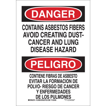 Imágen de Brady B-401 Poliestireno Rectángulo Blanco Inglés/Español Letrero de material peligroso 38767 (Imagen principal del producto)