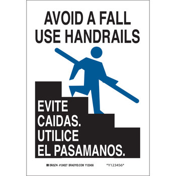 Imágen de Brady B-555 Aluminio Rectángulo Blanco Inglés/Español Cartel de sensibilización de seguridad 124025 (Imagen principal del producto)