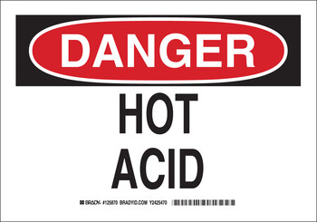 Imágen de Brady B-555 Aluminio Rectángulo Blanco Inglés Señal de advertencia química 125868 (Imagen principal del producto)