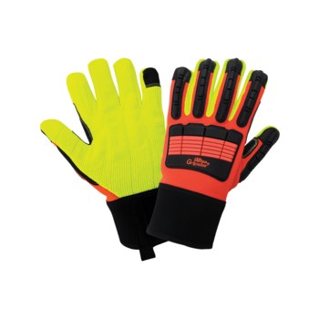 Global Glove Vise Gripster SG9954 Naranja de alta visibilidad Grande Algodón Guantes de trabajo - sg9954 lg