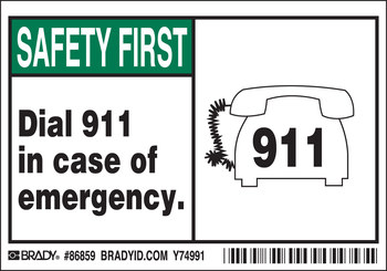 Imágen de Brady Negro/Verde sobre blanco Rectángulo Poliéster 86859 Etiqueta de peligro de salud (Imagen principal del producto)