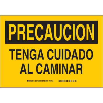 Imágen de Brady B-555 Aluminio Rectángulo Amarillo Inglés/Español Cartel de prevención de caída 38245 (Imagen principal del producto)