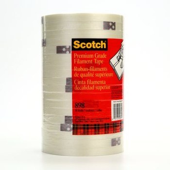 3M Scotch 898 Transparente Cinta de fleje de filamento - 12 mm Anchura x 55 m Longitud - 6.6 mil Espesor - 06896