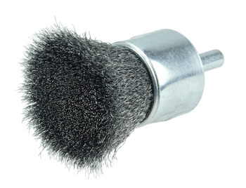 Weiler Wolverine Acero Cepillo de copa - Accesorio Vástago sin rosca - Diámetro 1 pulg. - Diámetro de la cerda 0.006 pulg. - 36284