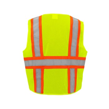 Global Glove FrogWear HV Chaleco de topógrafo de alta visibilidad GLO-0035 - tamaño 6XL - Malla Poliéster - Amarillo/verde y naranja de alta visibilidad - ANSI clase 2, tipo R - glo-0035 6xl